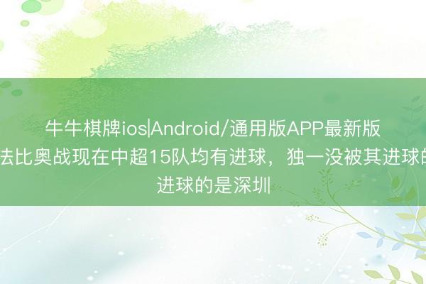 牛牛棋牌ios|Android/通用版APP最新版 博主:法比奥战现在中超15队均有进球,独一没被其进球的是深圳