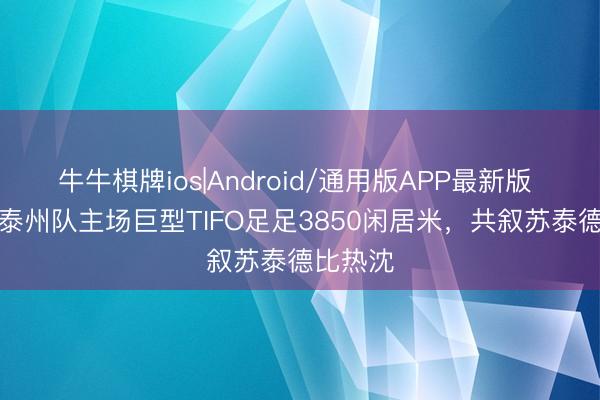 牛牛棋牌ios|Android/通用版APP最新版 “苏超”泰州队主场巨型TIFO足足3850闲居米，共叙苏泰德比热沈