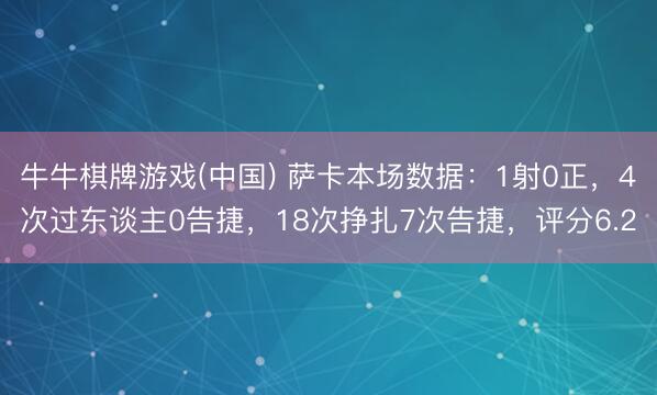 牛牛棋牌游戏(中国) 萨卡本场数据：1射0正，4次过东谈主0告捷，18次挣扎7次告捷，<a href=