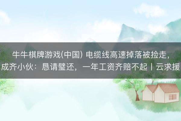 牛牛棋牌游戏(中国) 电缆线高速掉落被捡走，成齐小伙：恳请璧还，一年工资齐赔不起丨云求援